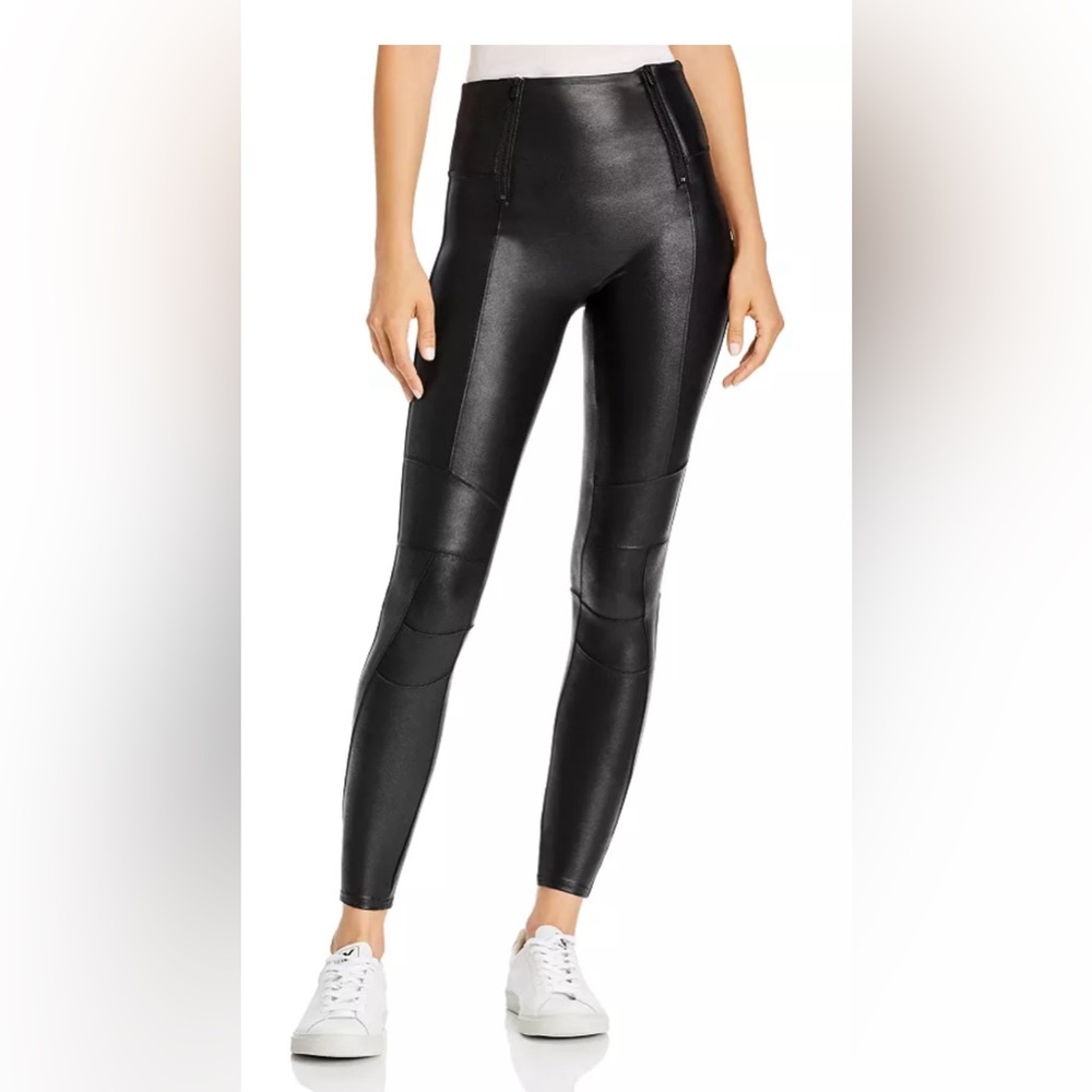 Spanx Faux Leather Moto Hip-Zip Leggings